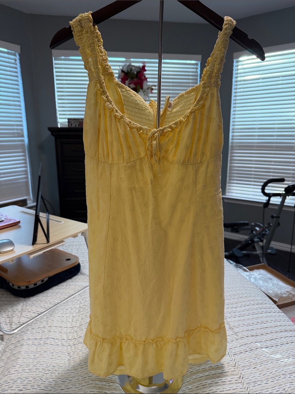Aeropostale Yellow Ruffled Slip Dress